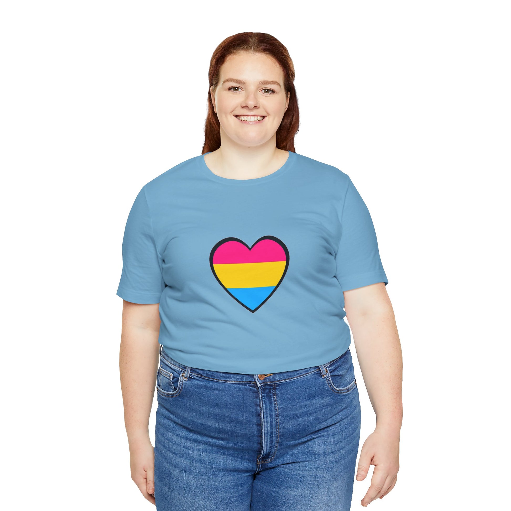 Pansexual Pride Flag Heart Tee – LGBTQ+ Pan Flag Minimalist Shirt - WhimSpin - https://whimspin.com