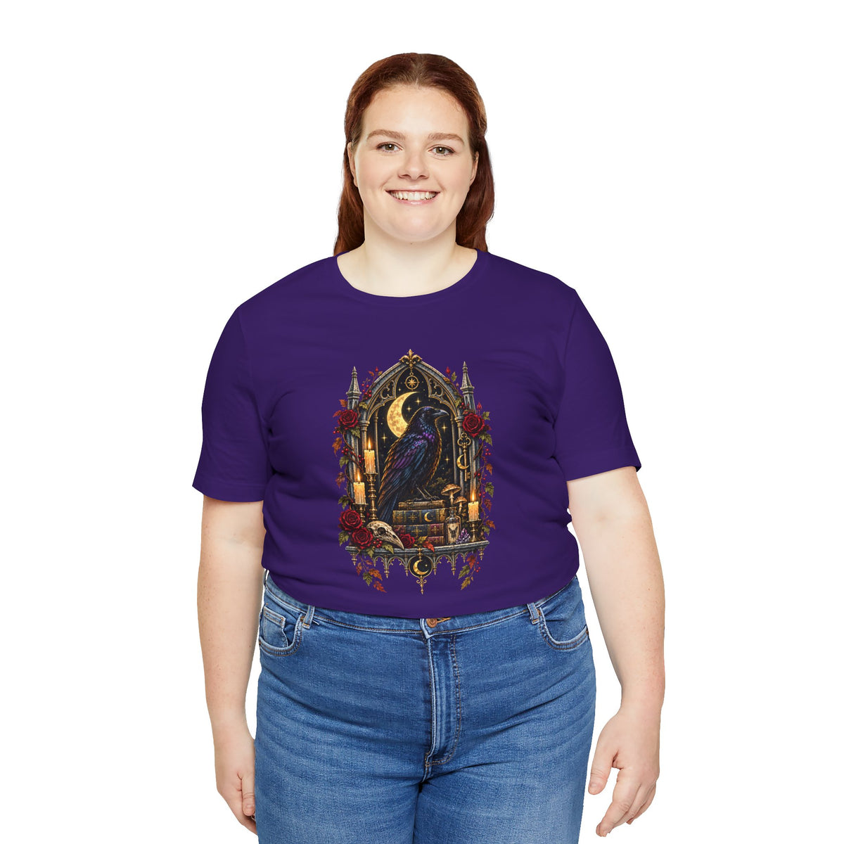 Raven’s Reliquary Tee – Gothic Moonlit Raven T-shirt