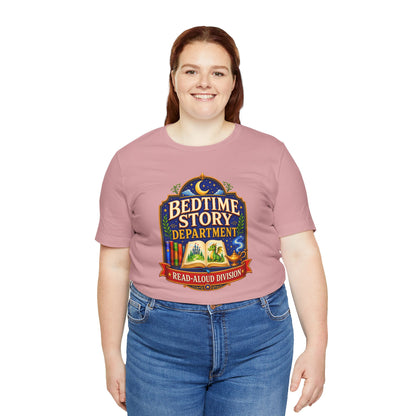 Bedtime Story Department T-Shirt – Read-Aloud Parent Tee
