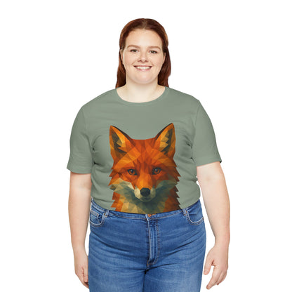 Geometric Fox T-Shirt – Polygon Animal Tee with Nature Vibes - WhimSpin - https://whimspin.com