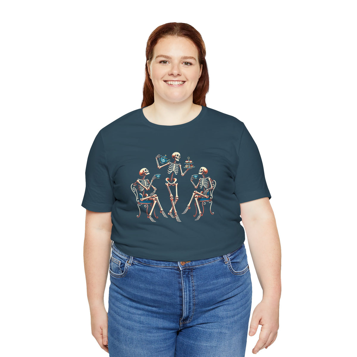 Skeleton Tea Party T-Shirt – Vintage Halloween Skeleton Tee