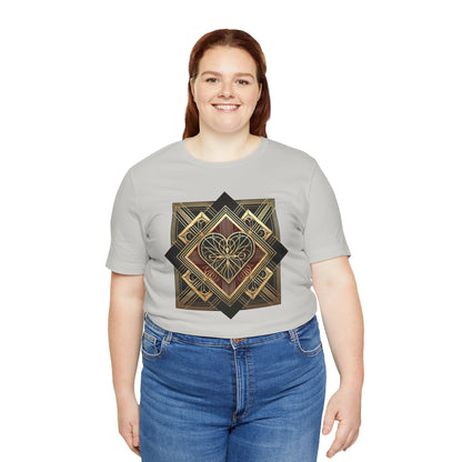Art Deco Heart T-Shirt – Romantic Valentine's Day Graphic Tee