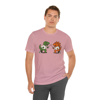Dinosaur Fencing T-Shirt – T-Rex vs Stegosaurus Tee