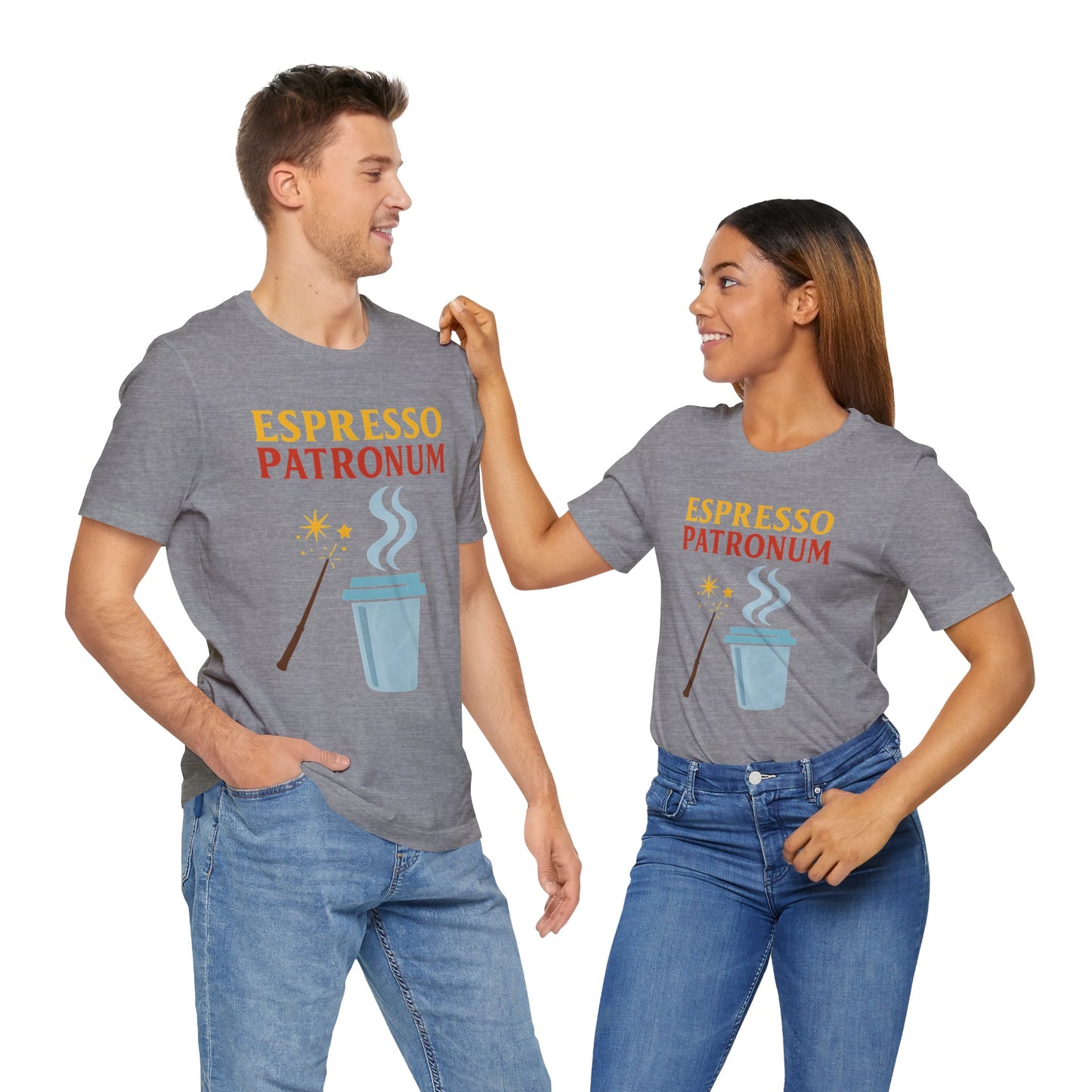 Espresso Patronum T-Shirt – Funny Coffee & Wizard Parody Tee