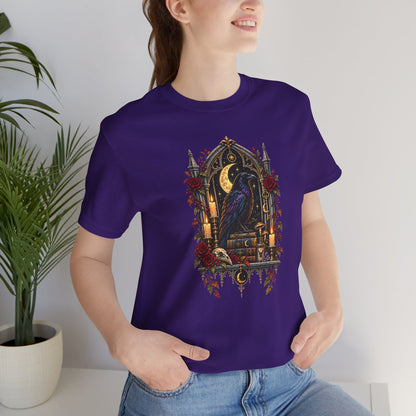 Raven’s Reliquary Tee – Gothic Moonlit Raven T-shirt
