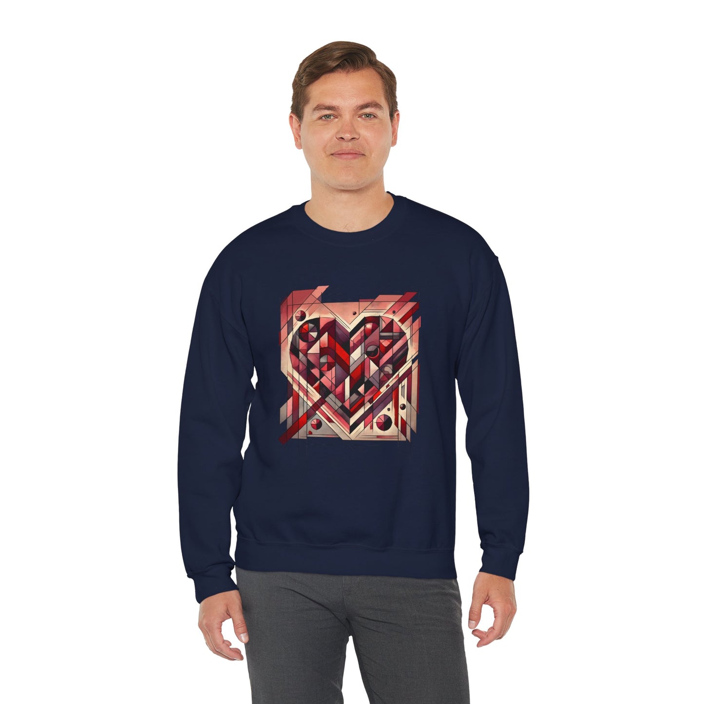 Cubist Heart Sweatshirt – Modern Art Valentine's Day Pullover