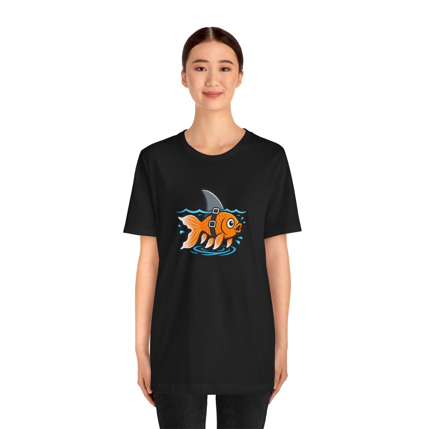 Goldfish Shark T-Shirt – Funny Fish Swimming  Graphic Tee