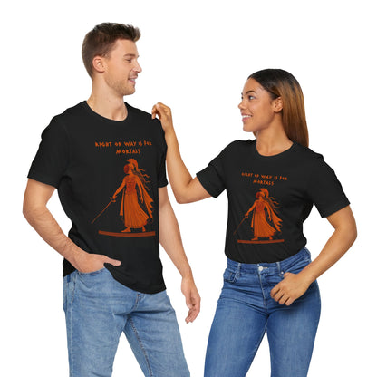 Right of Way Is for Mortals T-Shirt – Athena Fencing Tee for Myth & Sport Fans - WhimSpin - https://whimspin.com