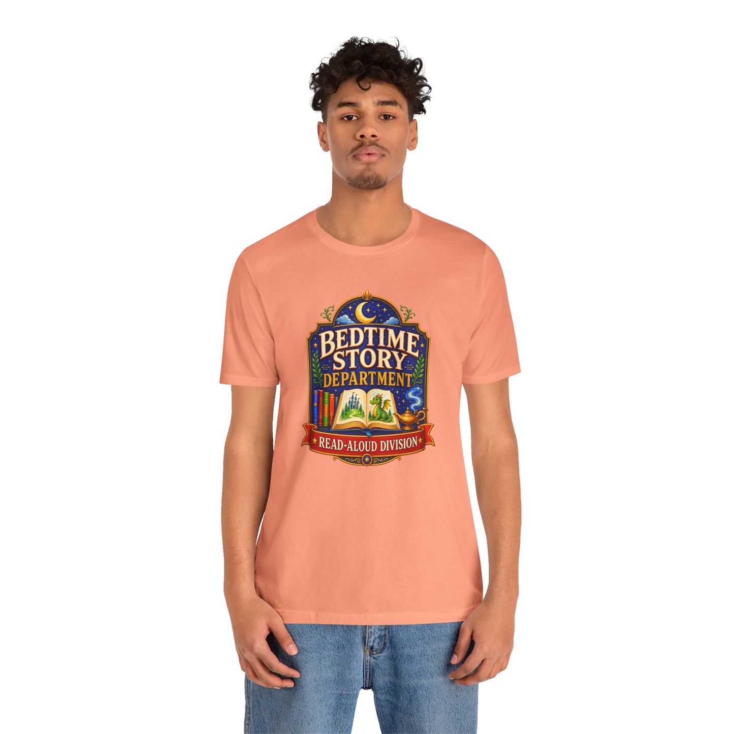 Bedtime Story Department T-Shirt – Read-Aloud Parent Tee