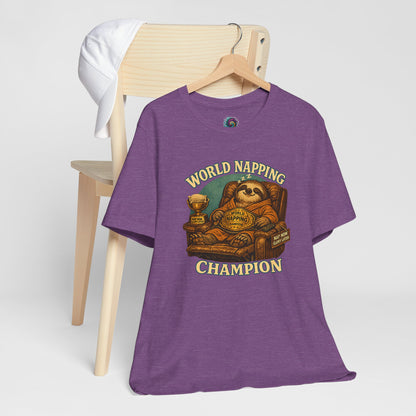 World Napping Champion T-Shirt – Funny Sloth Nap Tee