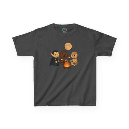 Kids Halloween Monsters Campfire T-Shirt – Cute Spooky Tee