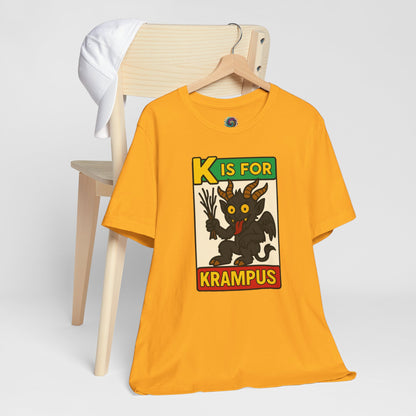 Krampus Alphabet Tee - "K is for Krampus" Holiday Graphic T-Shirt