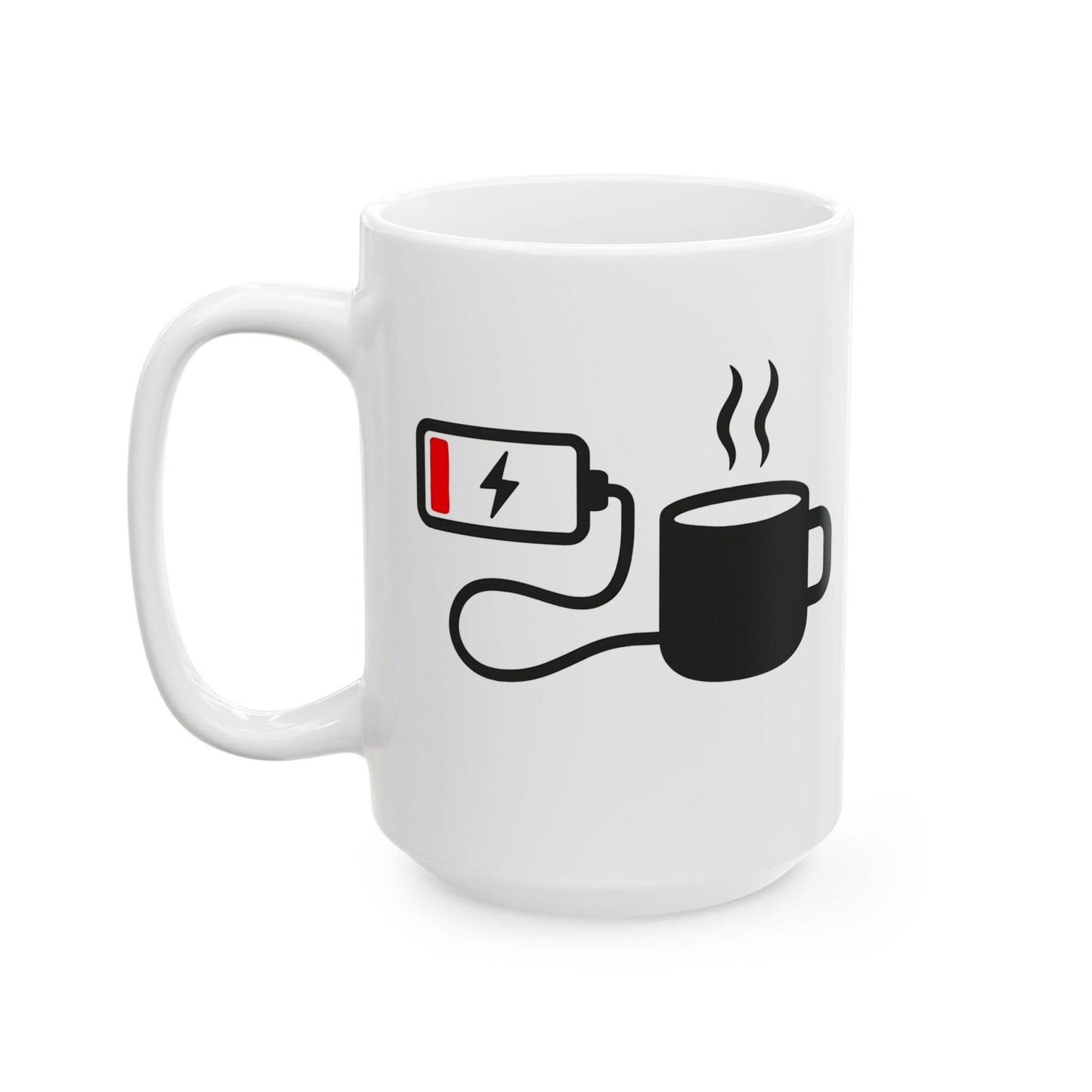 Low Battery Need Coffee Mug – Funny Ceramic Coffee Cup | 11oz & 15oz Sizes | Dishwasher & Microwave Safe - WhimSpin