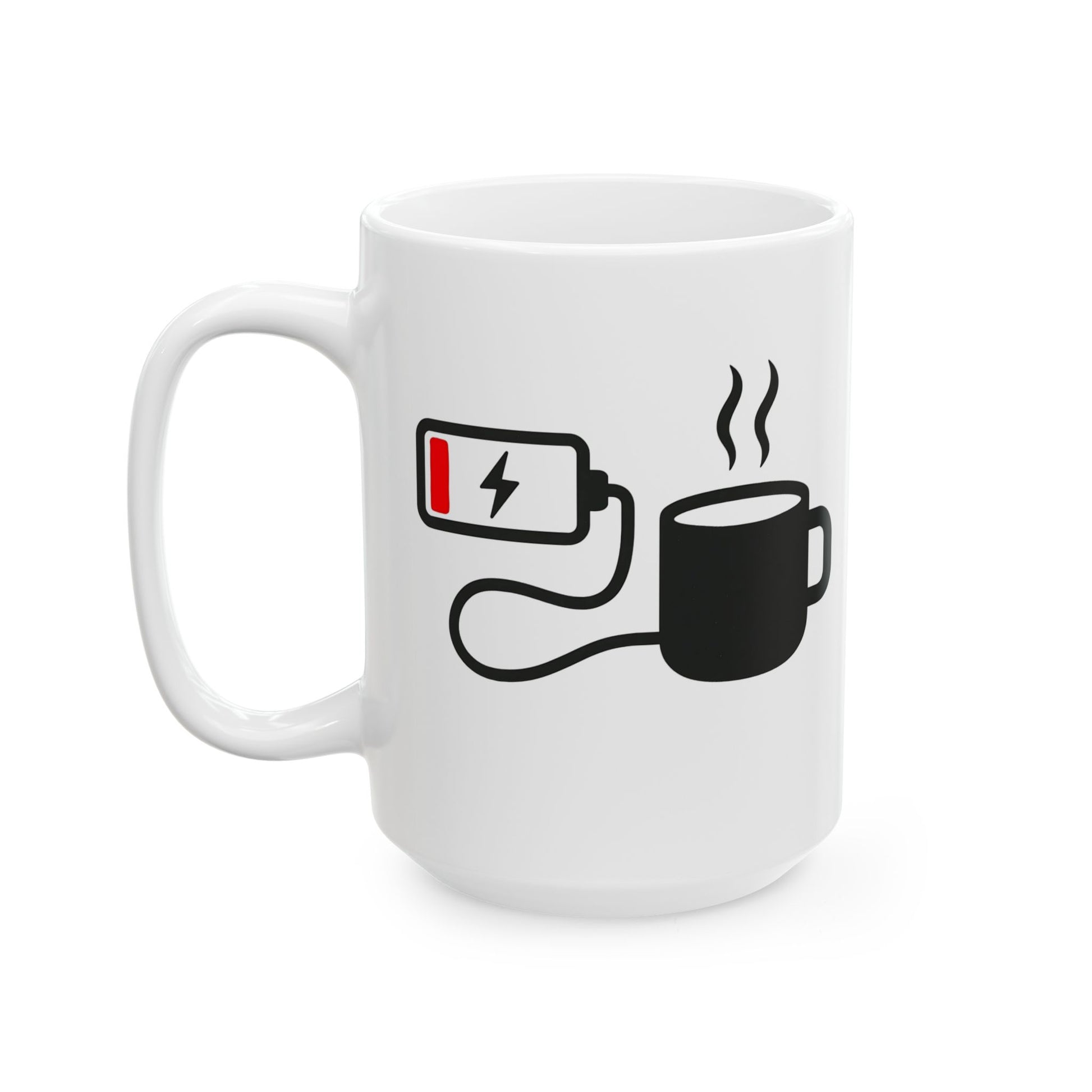 Low Battery Need Coffee Mug – Funny Ceramic Coffee Cup | 11oz & 15oz Sizes | Dishwasher & Microwave Safe - WhimSpin