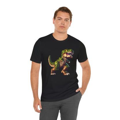 Pixel Dinosaur T-Shirt – Retro Dino Graphic Tee for Adults