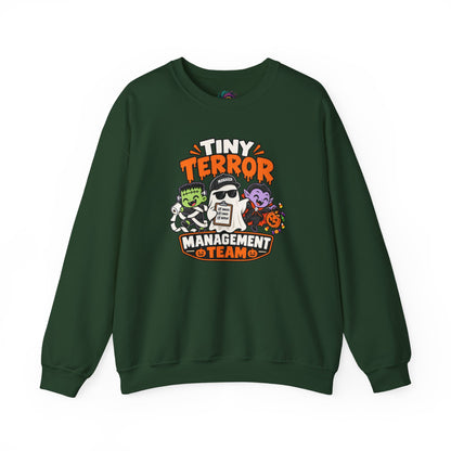 Tiny Terror Management Team Sweatshirt – Funny Halloween Parent Crewneck
