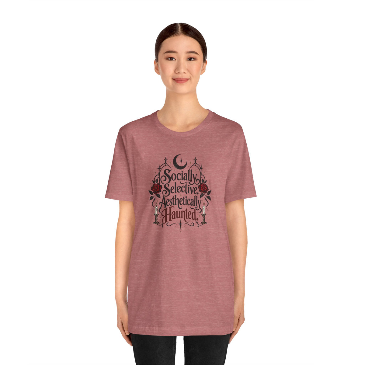 Socially Selective Aesthetically Haunted T-shirt - Gothic Humor Tee