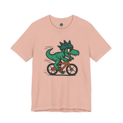 Velociraptor on a Bike T-Shirt – Funny Dino Velo Tee