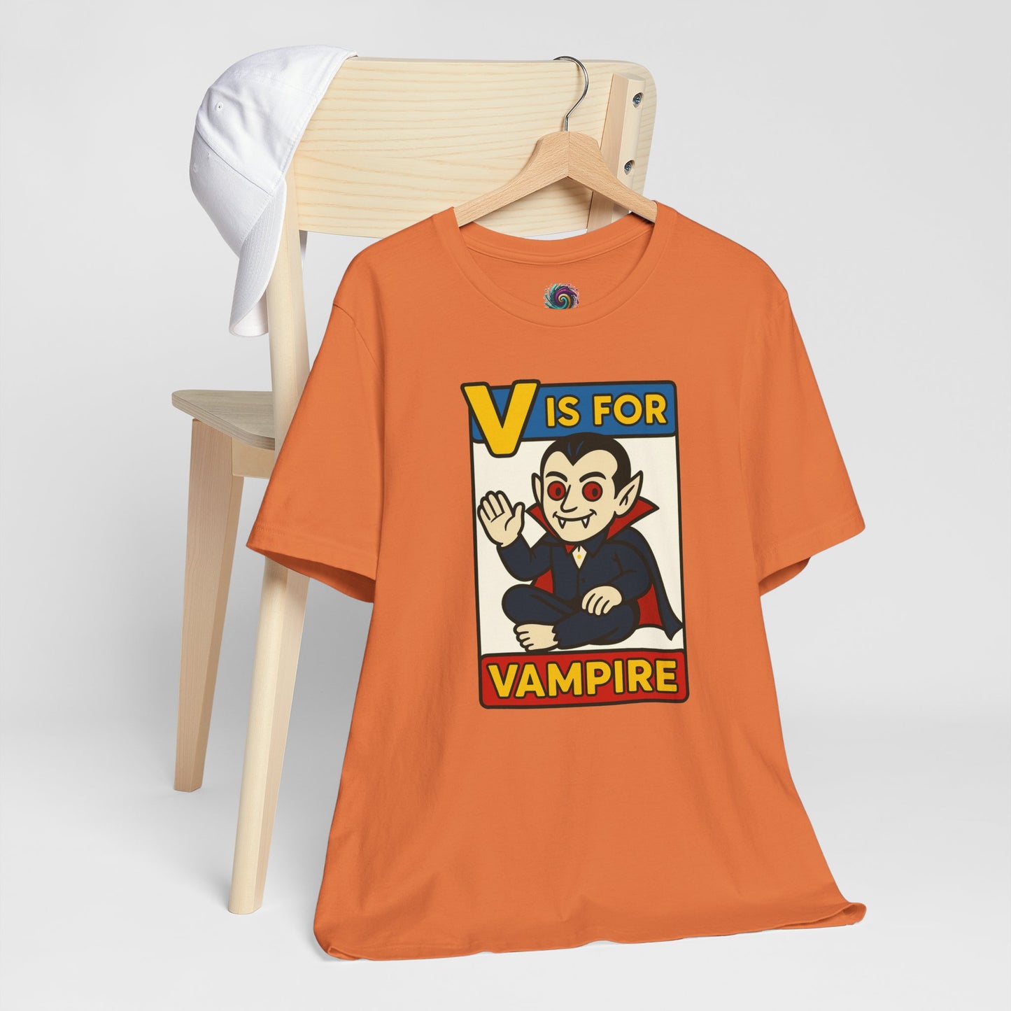 V is for Vampire T-Shirt – Funny Halloween Legend Alphabet Tee