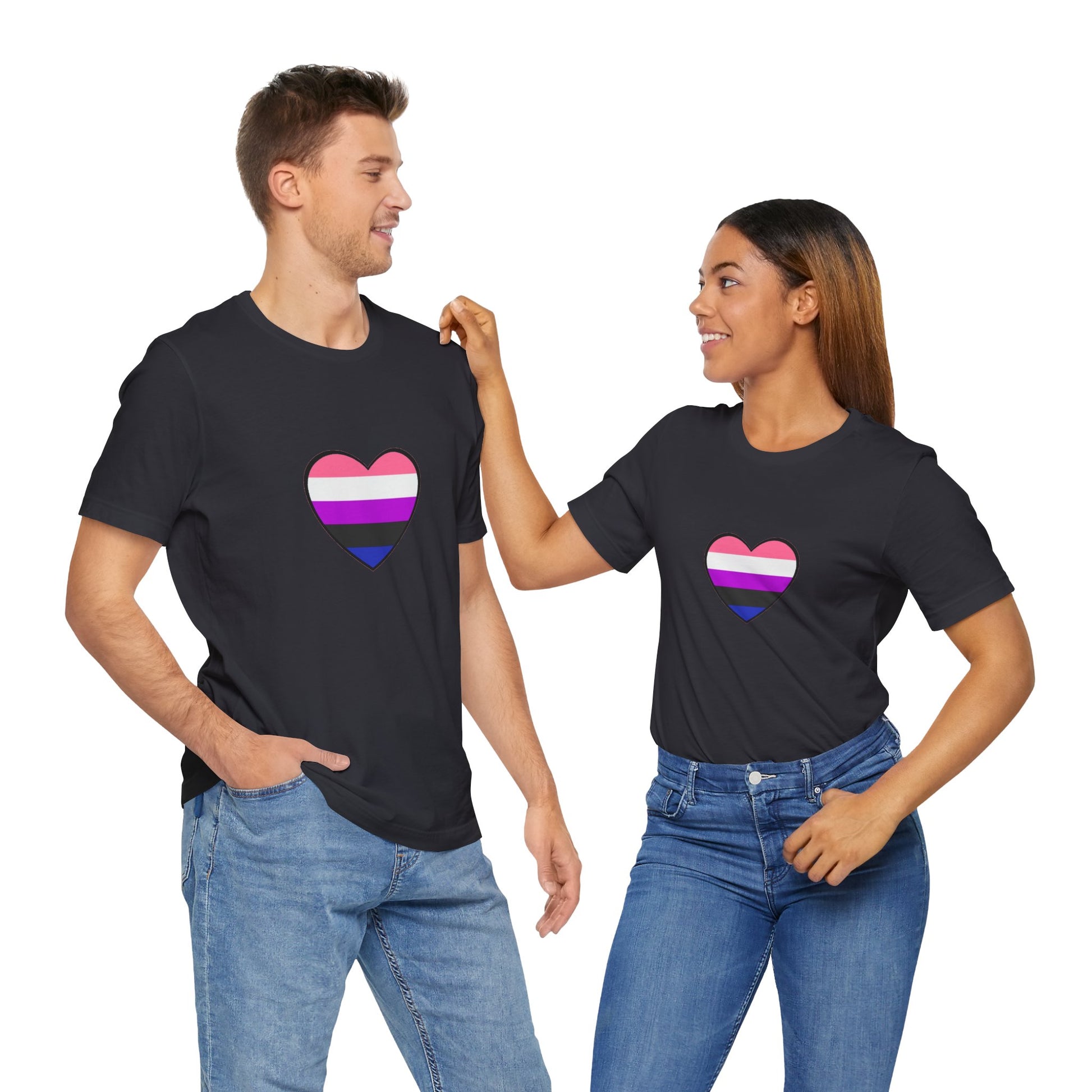 Genderfluid Pride Heart T-Shirt – Bold LGBTQIA+ Flag Tee - WhimSpin - https://whimspin.com