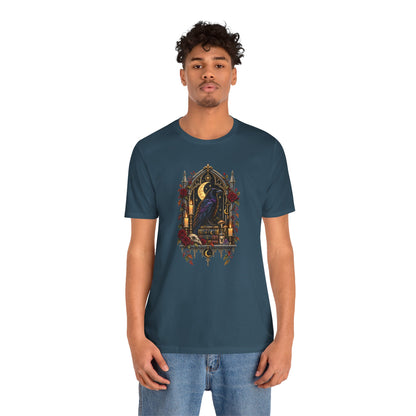 Raven’s Reliquary Tee – Gothic Moonlit Raven T-shirt