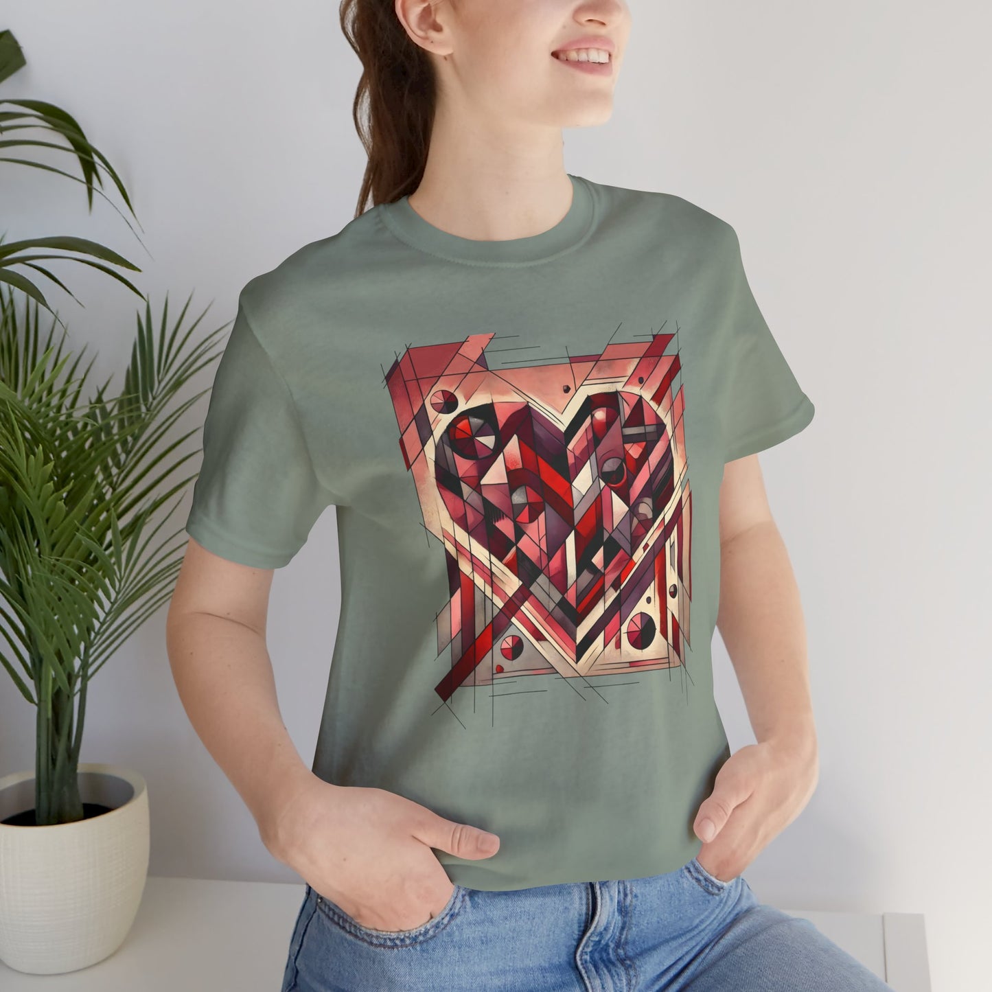Cubist Heart T-Shirt – Modern Art Valentine's Day Graphic Tee