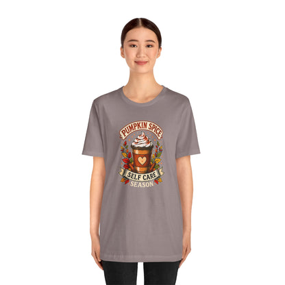 Pumpkin Spice Self Care Season T-Shirt – Funny Fall Coffee Tee
