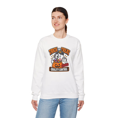 Trick-or-Treat Quality Control Sweatshirt – Funny Halloween Cozy Top