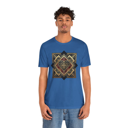 Art Deco Heart T-Shirt – Romantic Valentine's Day Graphic Tee