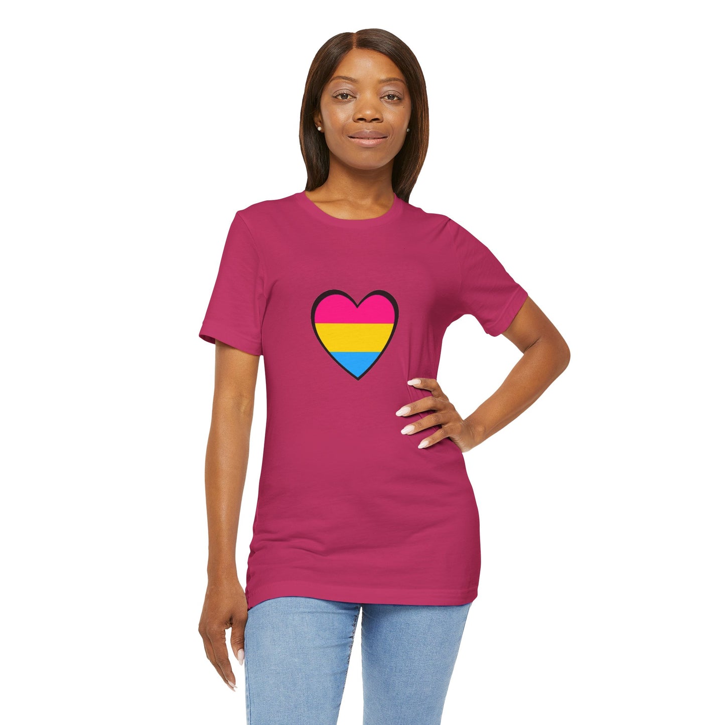 Pansexual Pride Flag Heart Tee – LGBTQ+ Pan Flag Minimalist Shirt - WhimSpin - https://whimspin.com