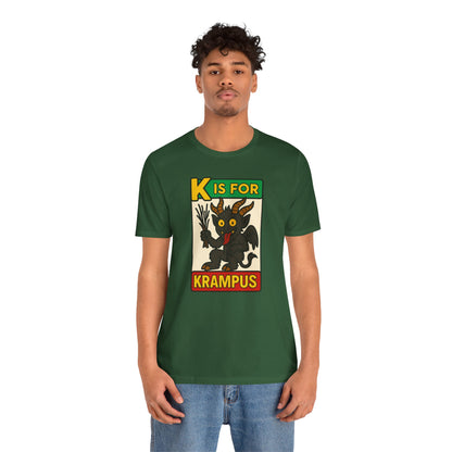 Krampus Alphabet Tee - "K is for Krampus" Holiday Graphic T-Shirt