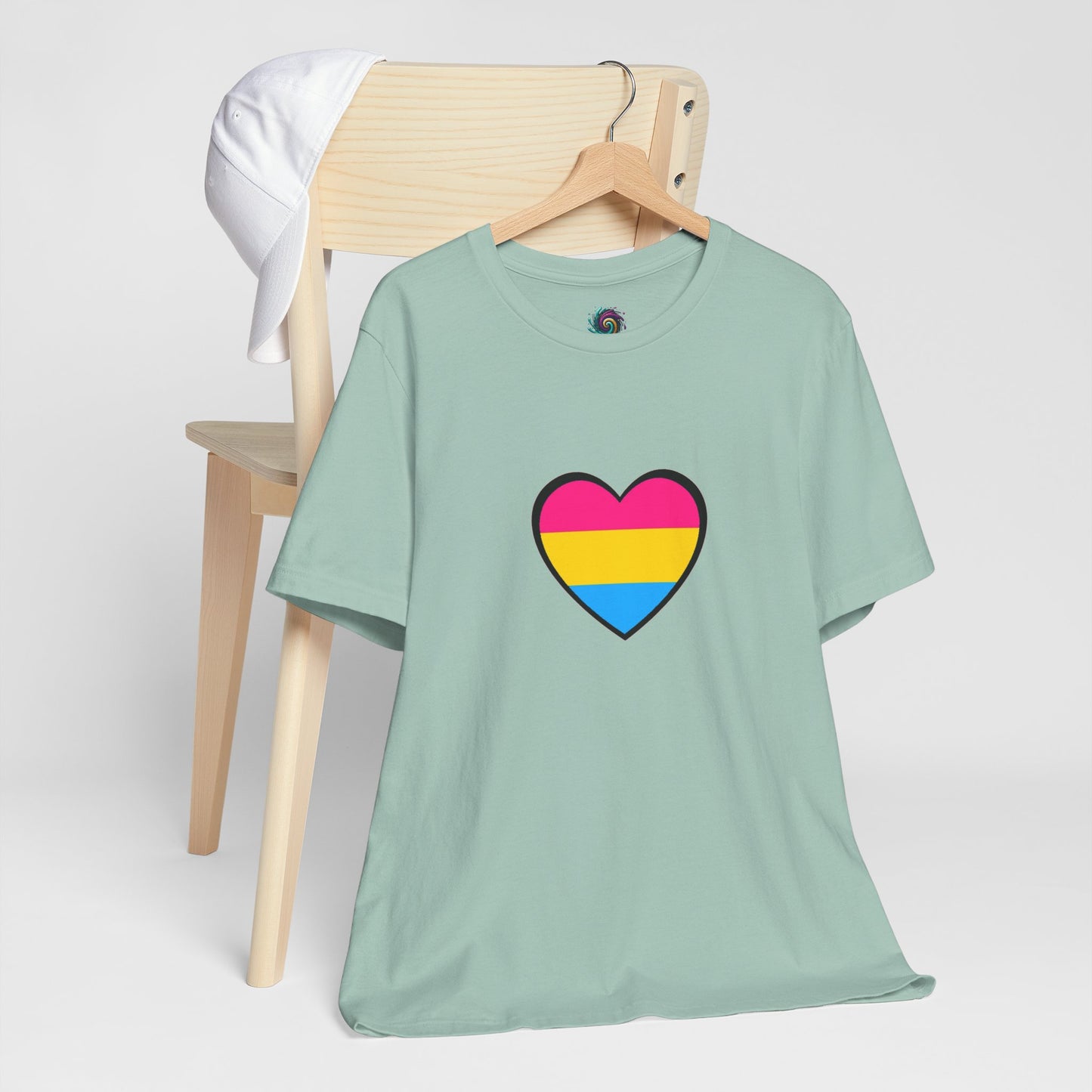 Pansexual Pride Flag Heart Tee – LGBTQ+ Pan Flag Minimalist Shirt - WhimSpin - https://whimspin.com