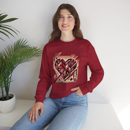 Cubist Heart Sweatshirt – Modern Art Valentine's Day Pullover