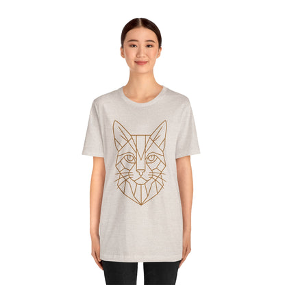 Geometric Cat T-Shirt – Minimalist Line Art Tee