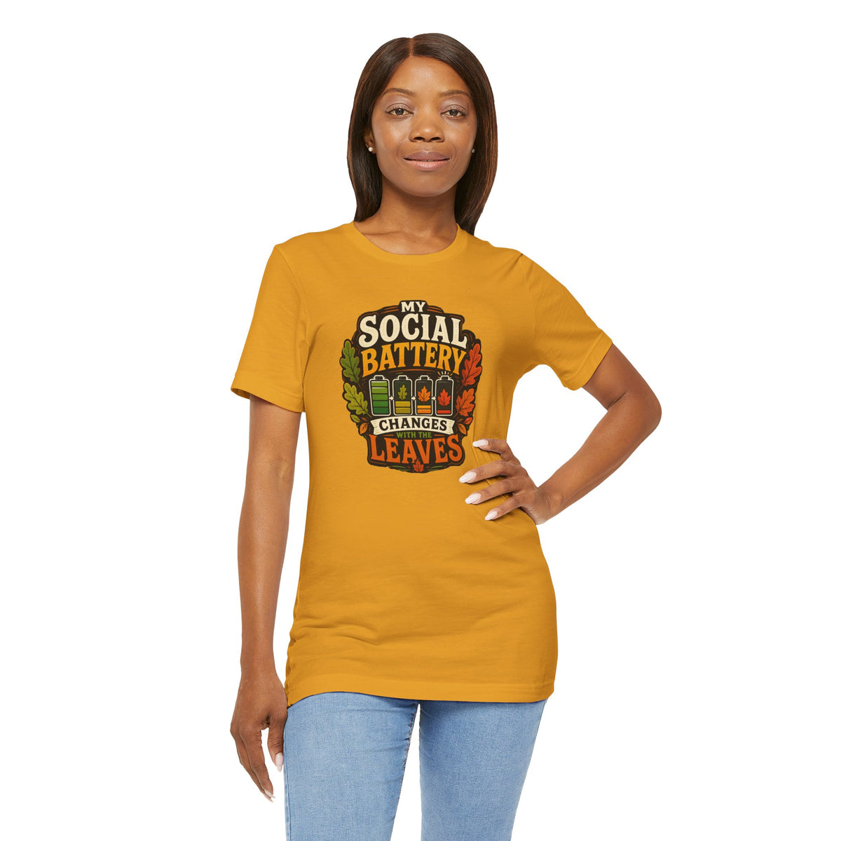 My Social Battery Changes With the Leaves T-Shirt – Funny Fall Tee