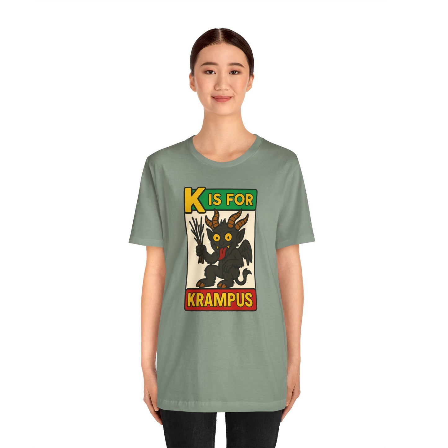 Krampus Alphabet Tee - "K is for Krampus" Holiday Graphic T-Shirt
