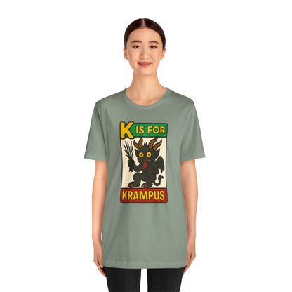 Krampus Alphabet Tee - "K is for Krampus" Holiday Graphic T-Shirt