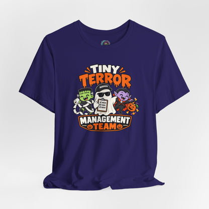 Tiny Terror Management Team T-Shirt – Funny Halloween Parent Tee