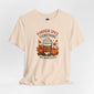 Soft cream T-shirt with Pumpkin Spice Everything coffee mug graphic and No Apologies text