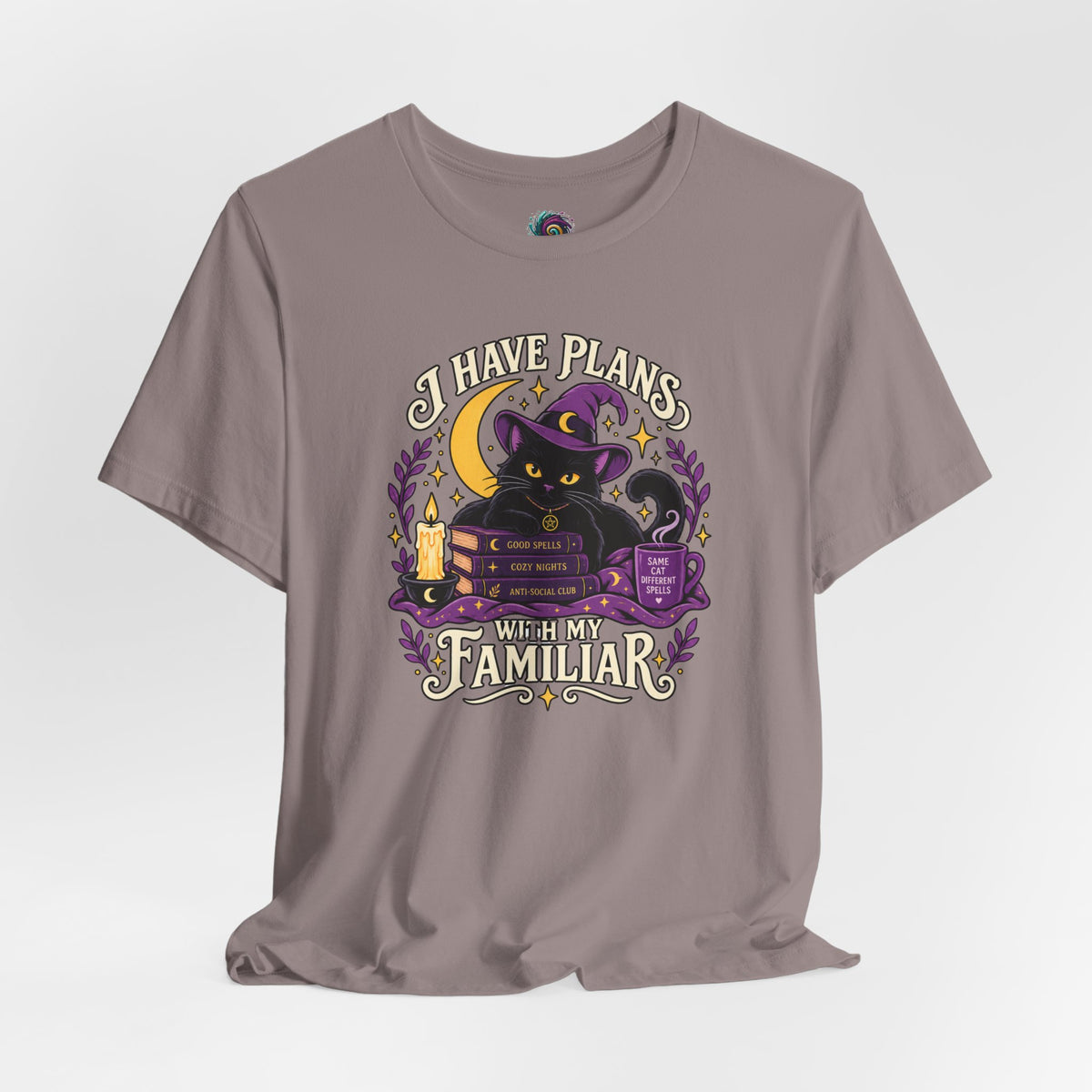 I Have Plans With My Familiar T-Shirt - Funny Witchy Introvert Cat Tee