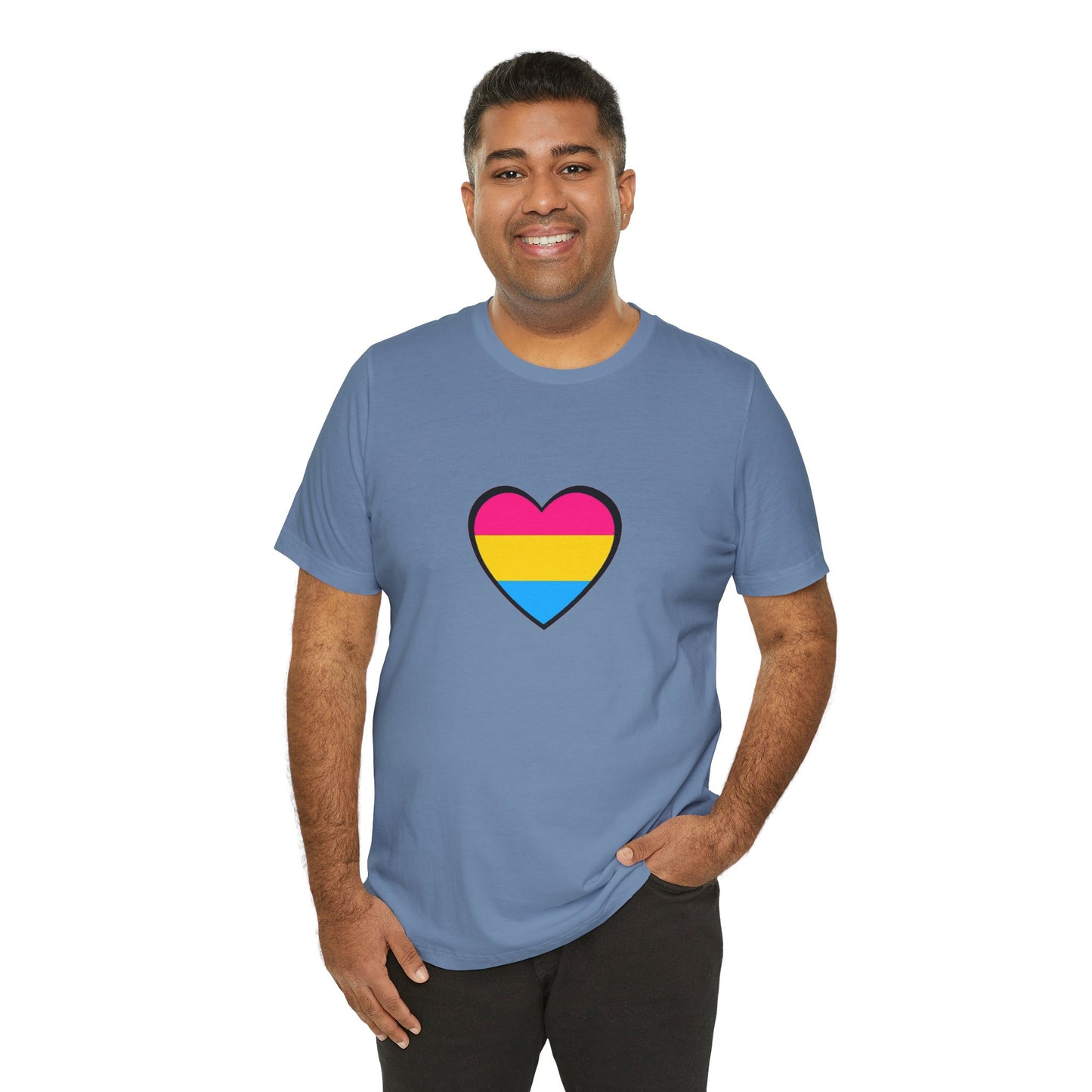 Pansexual Pride Flag Heart Tee – LGBTQ+ Pan Flag Minimalist Shirt - WhimSpin - https://whimspin.com