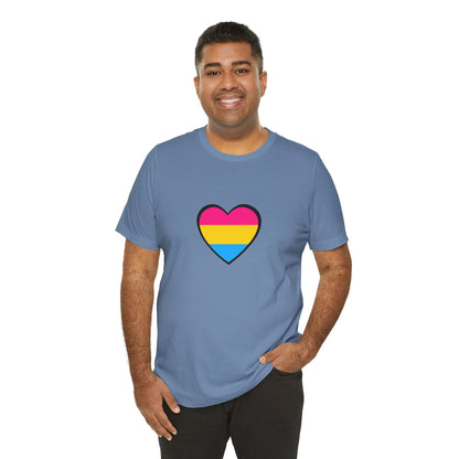 Pansexual Pride Flag Heart Tee – LGBTQ+ Pan Flag Minimalist Shirt - WhimSpin - https://whimspin.com