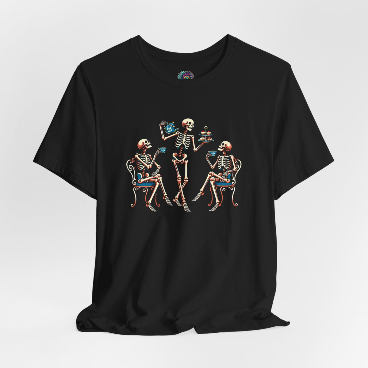 Skeleton Tea Party T-Shirt – Vintage Halloween Skeleton Tee