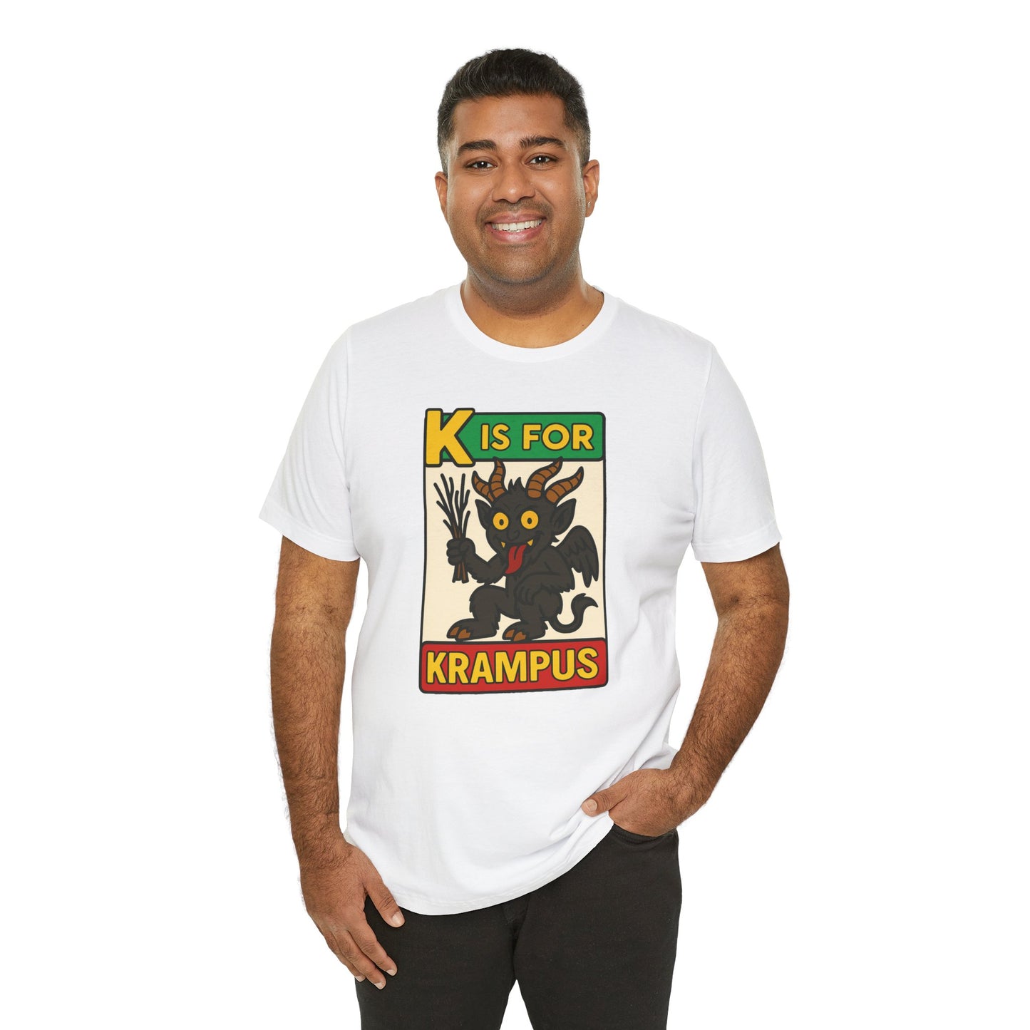 Krampus Alphabet Tee - "K is for Krampus" Holiday Graphic T-Shirt