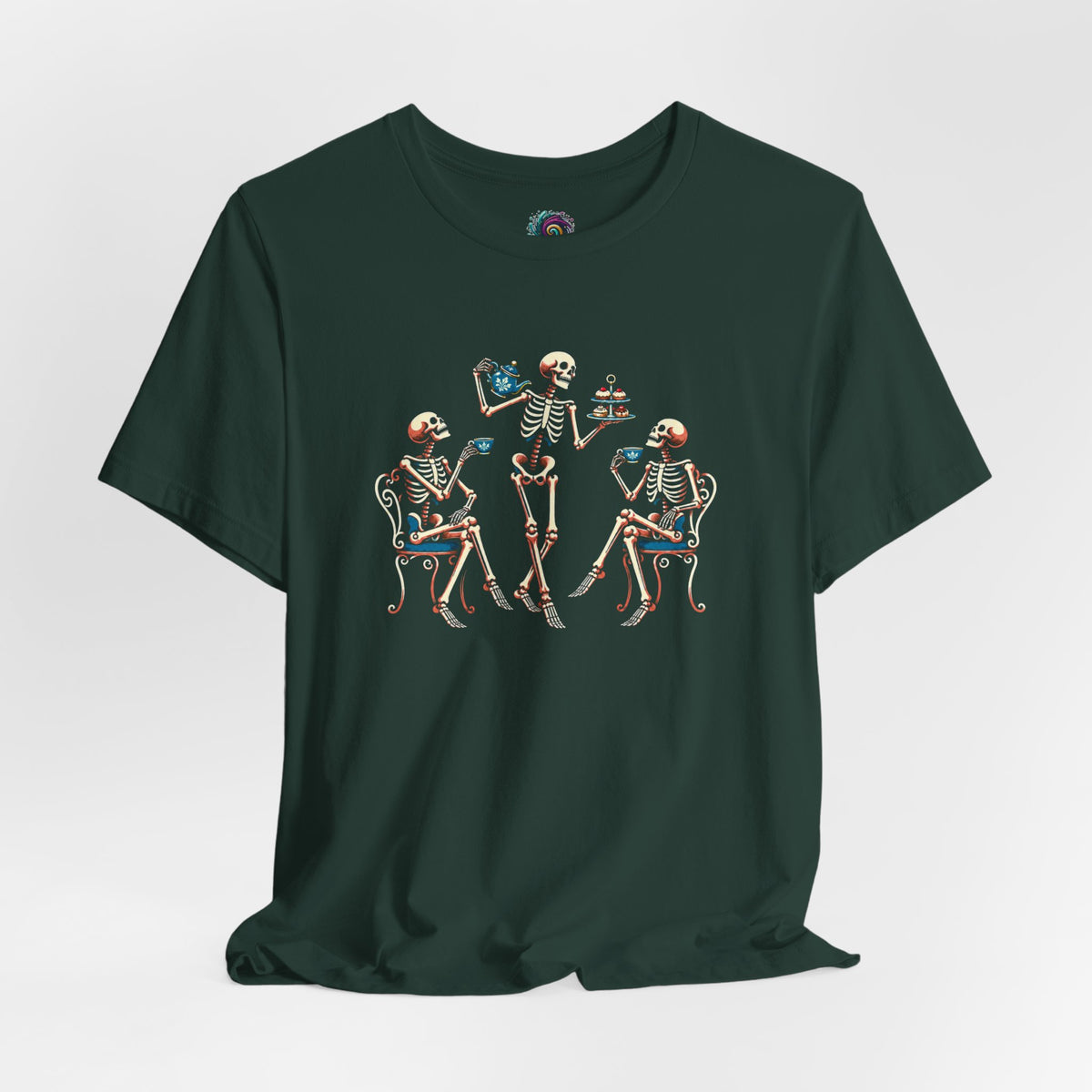 Skeleton Tea Party T-Shirt – Vintage Halloween Skeleton Tee