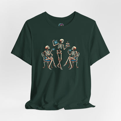 Skeleton Tea Party T-Shirt – Vintage Halloween Skeleton Tee