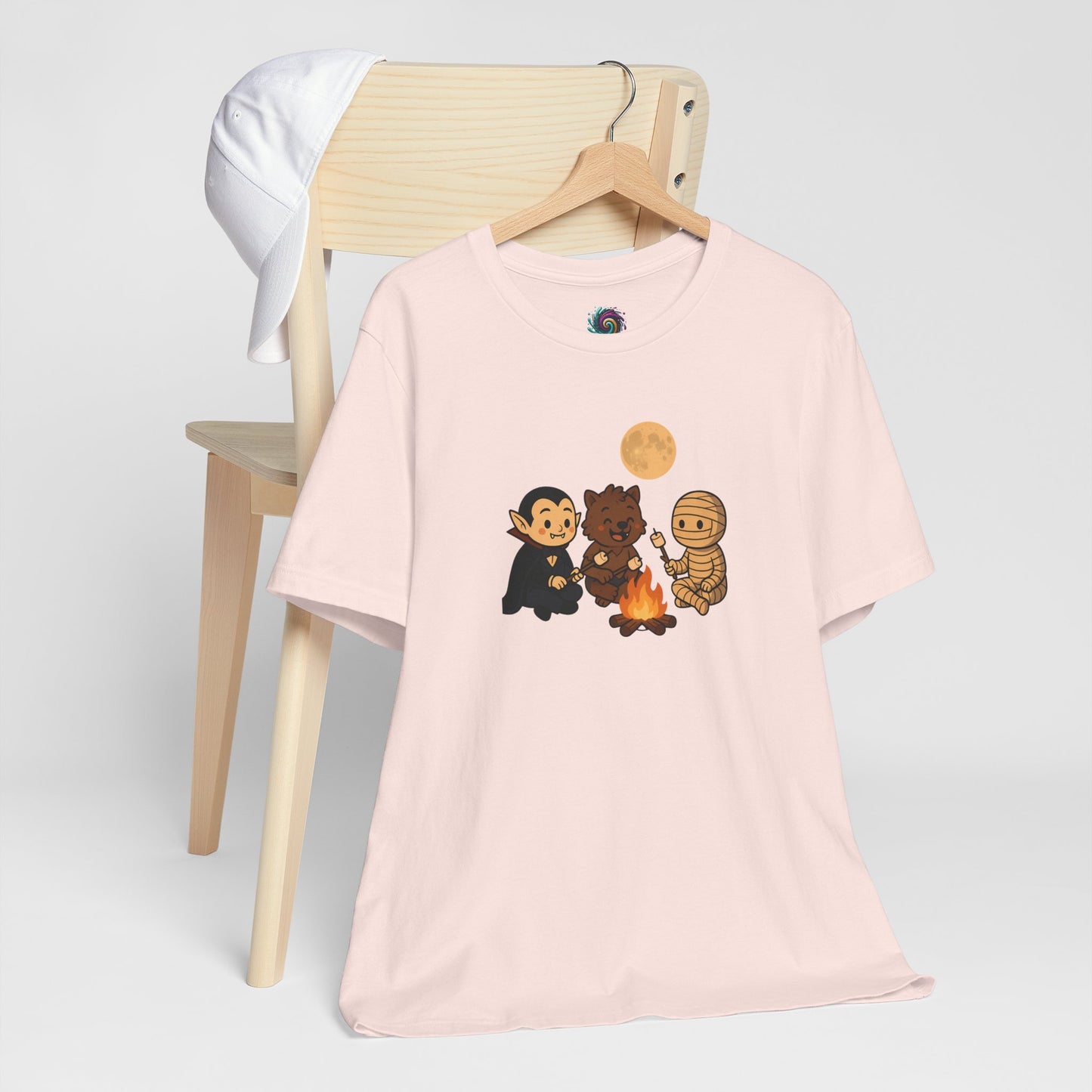Halloween Monsters Campfire T-Shirt – Cute Monster Shirt with Roasting Marshmallows