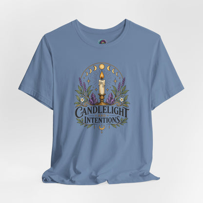 Candlelight and Intentions T-Shirt – Witchy Celestial Tee