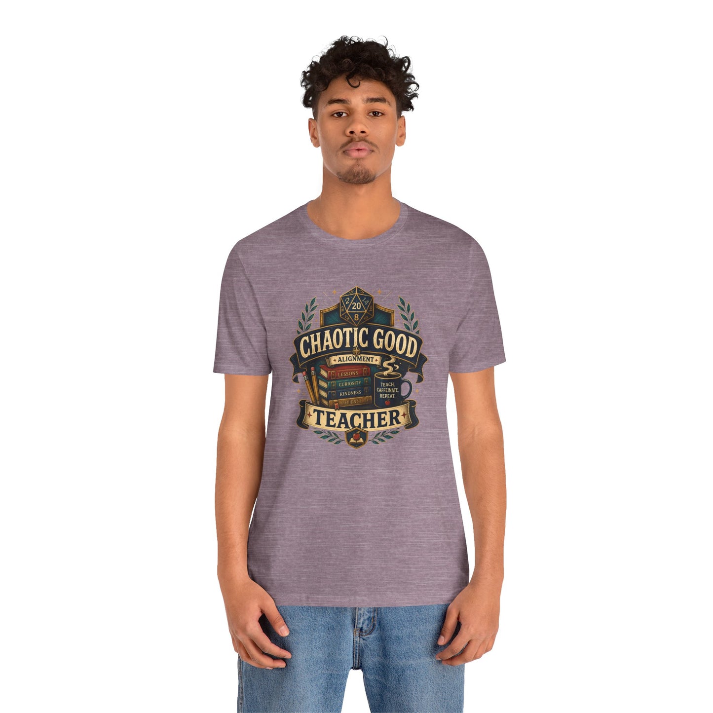Chaotic Good Teacher T-Shirt – RPG Teacher Graphic Tee