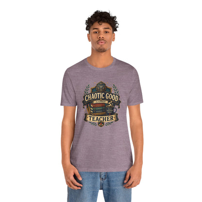 Chaotic Good Teacher T-Shirt – RPG Teacher Graphic Tee